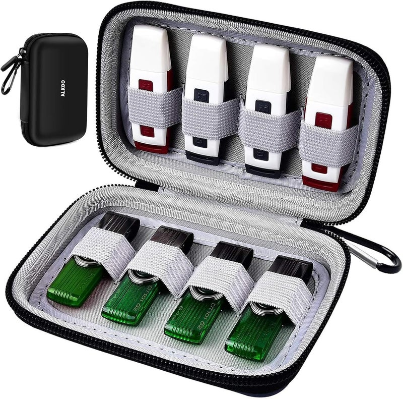 ALKOO USB Flash Drive Organizer Case – Hard Shell Holder for 8 Thumb Drives & SD/Memory Cards – for SanDisk for Samsung - Storage for Students, Photographers & IT Pros– Travel & Office Use – Bag Only -Black - Image 1